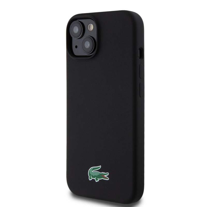Lacoste Liquid Silicone Microfiber Croc Logo Magsafe Zadní Kryt pro iPhone 15 Black