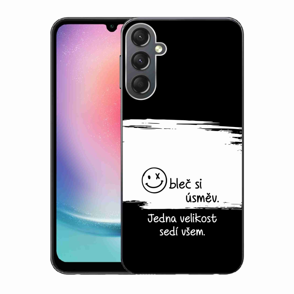 Gelový kryt mmCase na Samsung Galaxy A24 - vtipný text 8 bíločerné pozadí