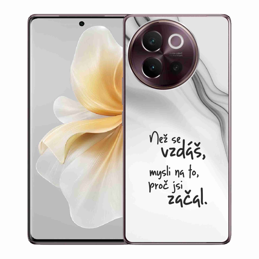 Gelový kryt mmCase na Vivo V40 Lite 5G - citát 2 bílé pozadí