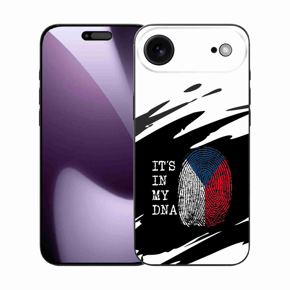 Gelový kryt mmCase na iPhone 17 Air - vlajka otisk prstu černobílé pozadí