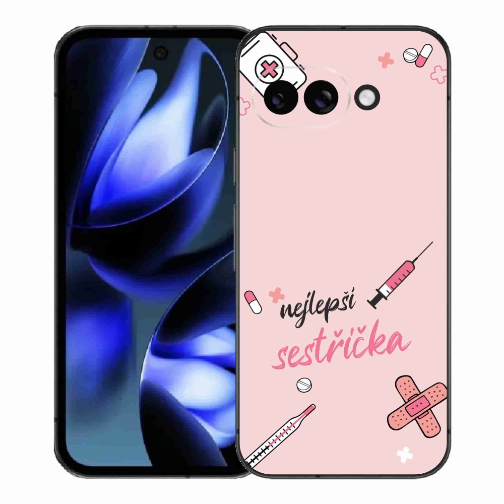 Gelový kryt mmCase na Google Pixel 9a - nejlepší sestřička růžové pozadí