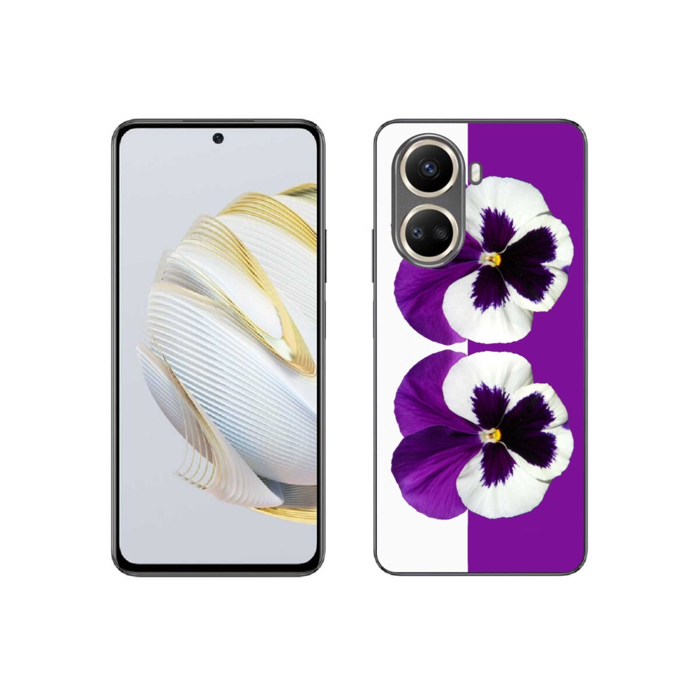 Gelový kryt mmCase na Huawei Nova 10 SE - fialovobílý květ