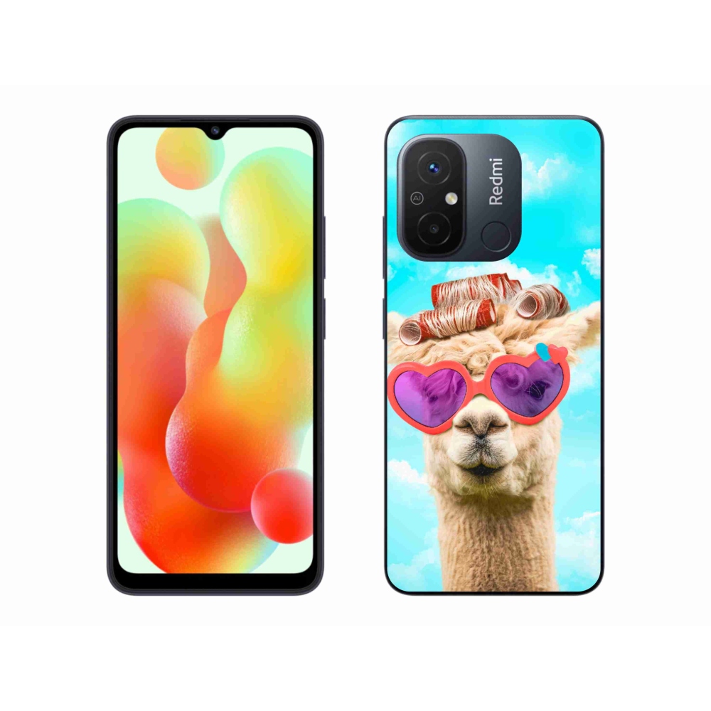 Gelový kryt mmCase na Xiaomi Redmi 12C - lama s brýlemi
