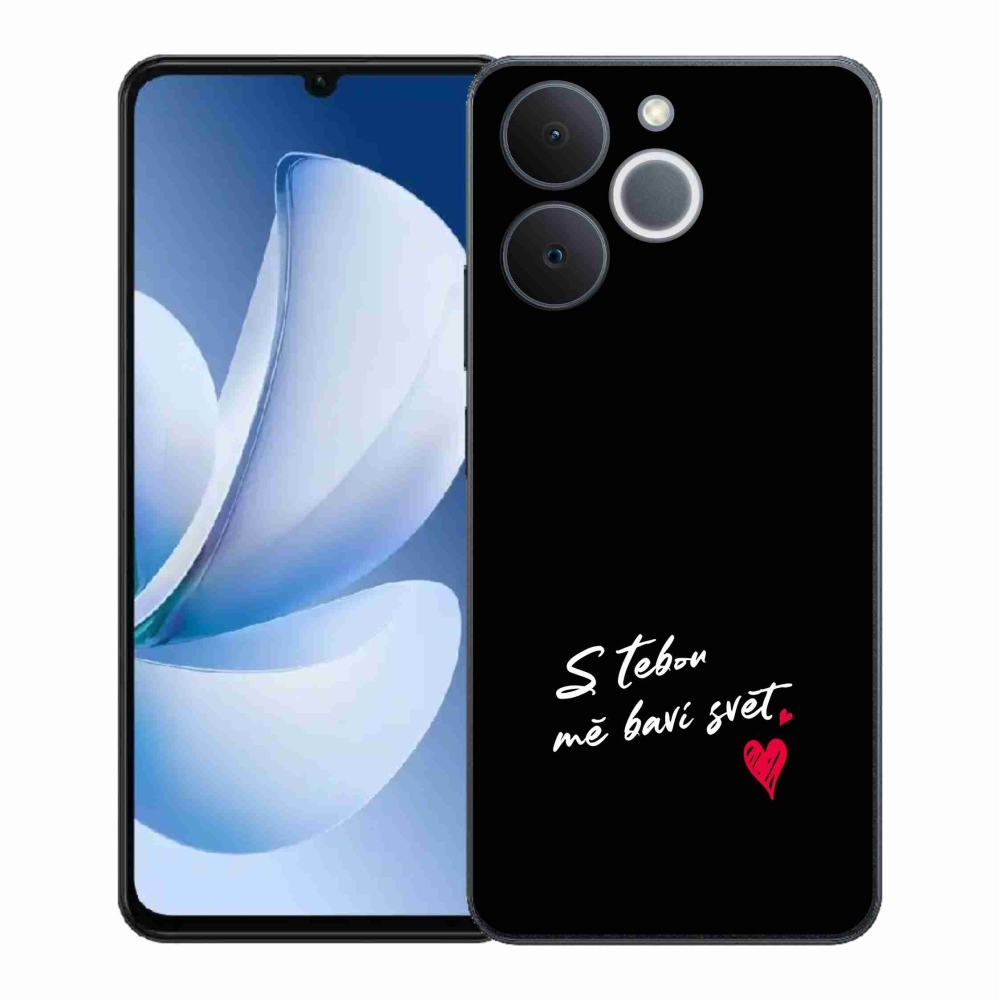 Gelový kryt mmCase na Realme Note 70T - zamilovaný text 1 černé pozadí