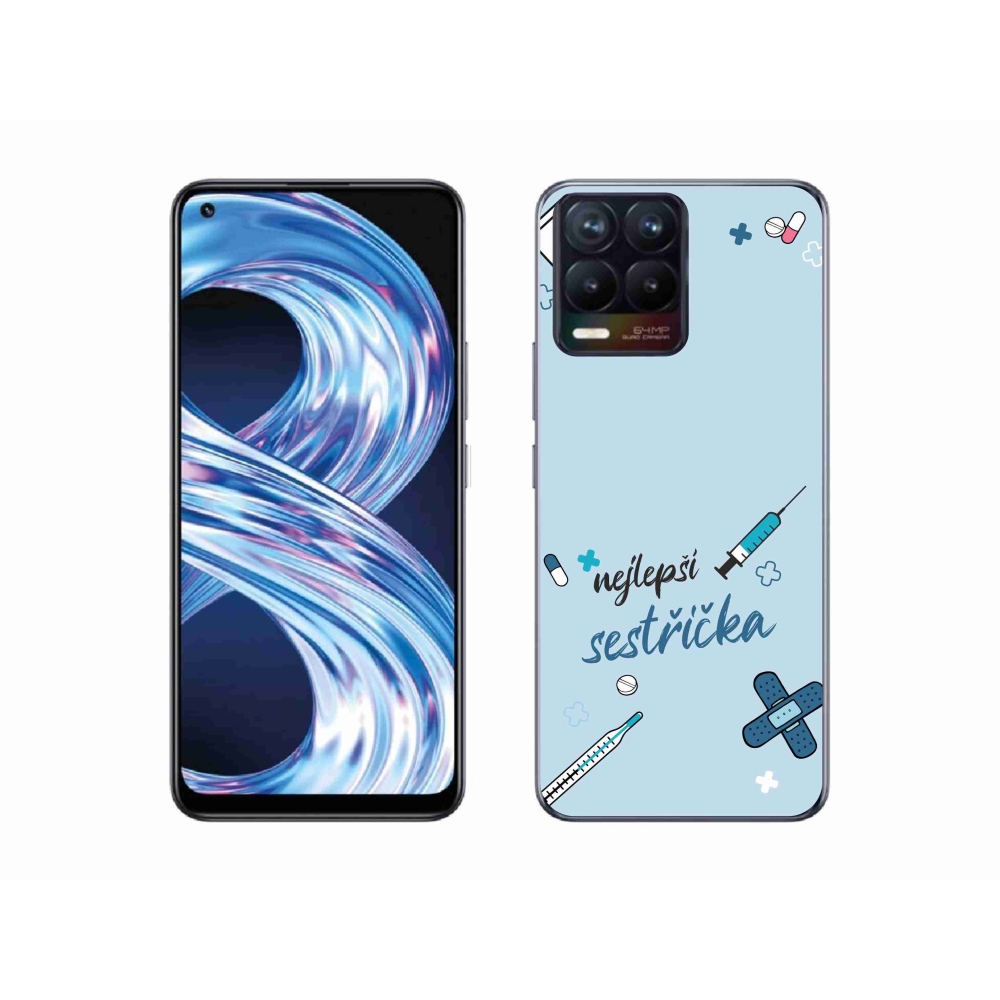 Gelový kryt mmCase na Realme 8 Pro - nejlepší sestřička modré pozadí