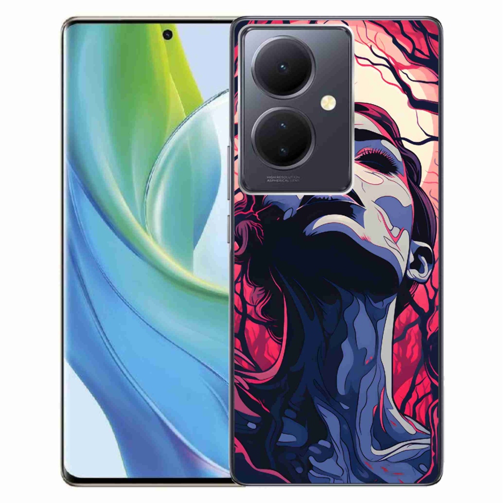 Gelový kryt mmCase na Vivo V29 Lite 5G - abstraktní obličej