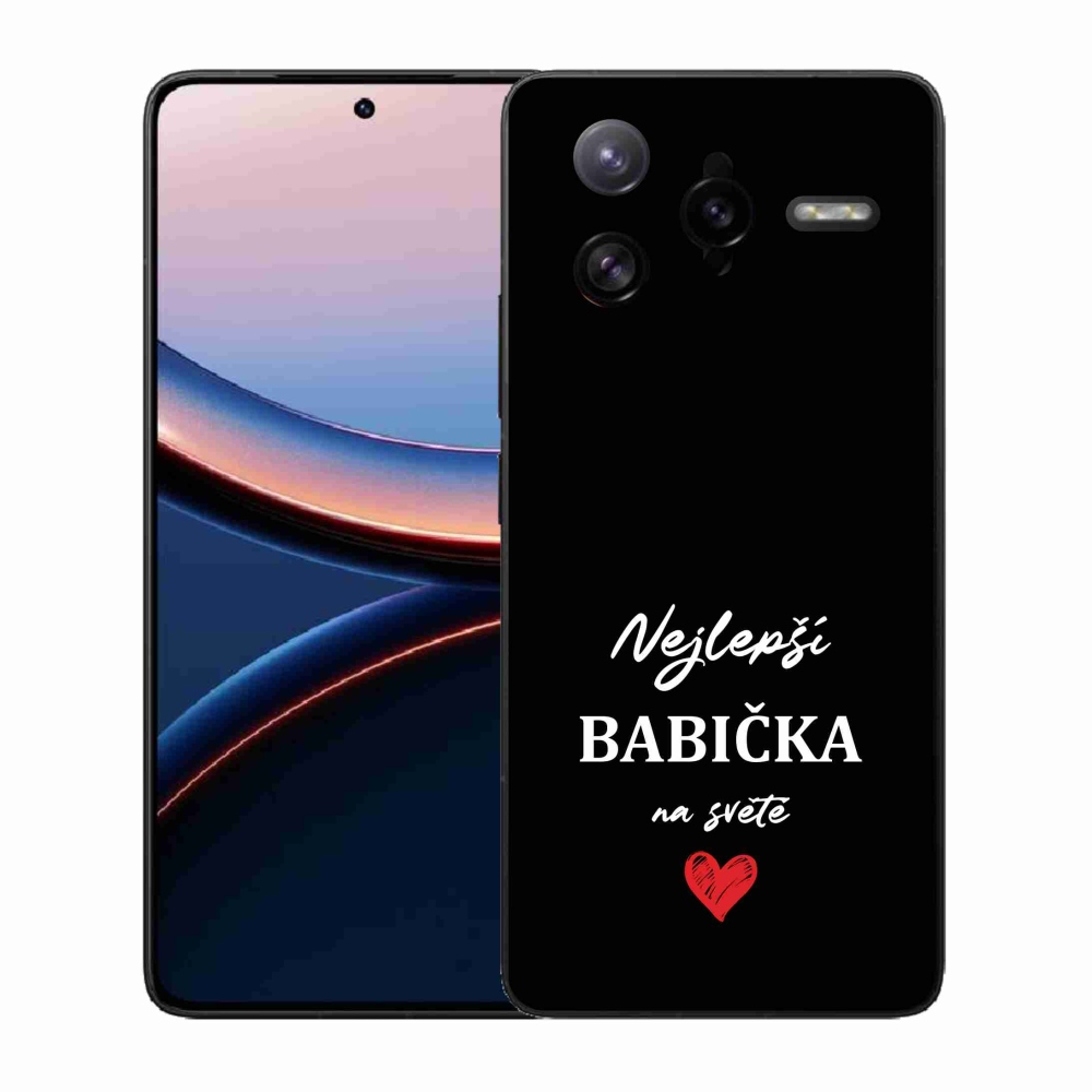 Gelový kryt mmCase na Xiaomi Poco F7 Ultra - nejlepší babička 1 černé pozadí