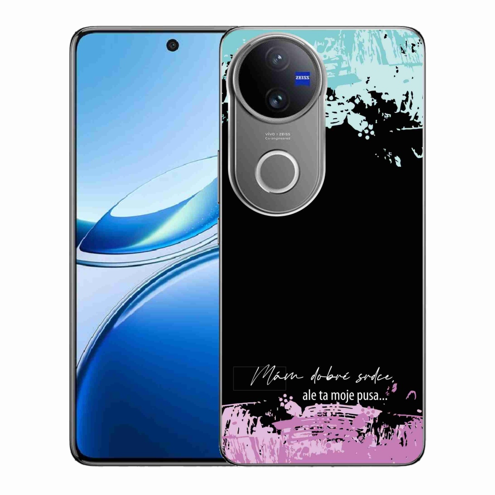 Gelový kryt mmCase na Vivo V50 5G - vtipný text 3 černé pozadí