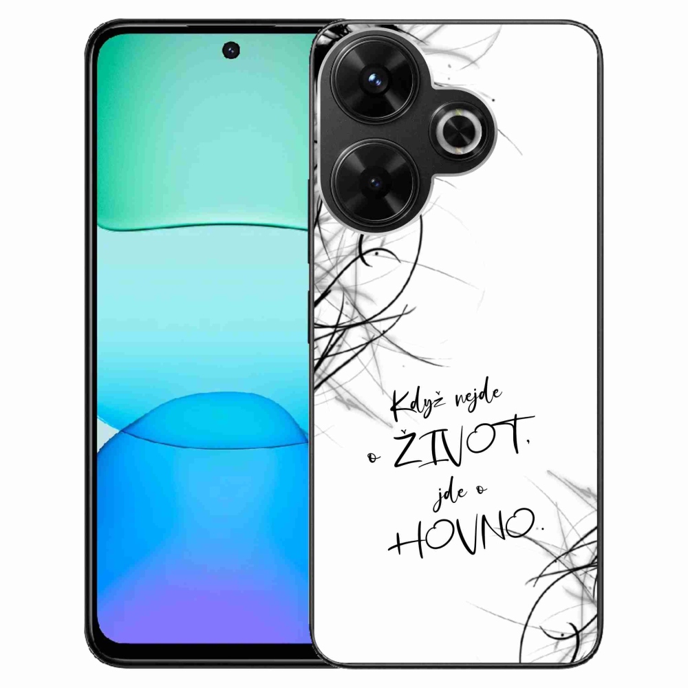 Gelový kryt mmCase na Xiaomi Redmi 13 4G/Poco M6 4G  - vtipný text 16 bílé pozadí
