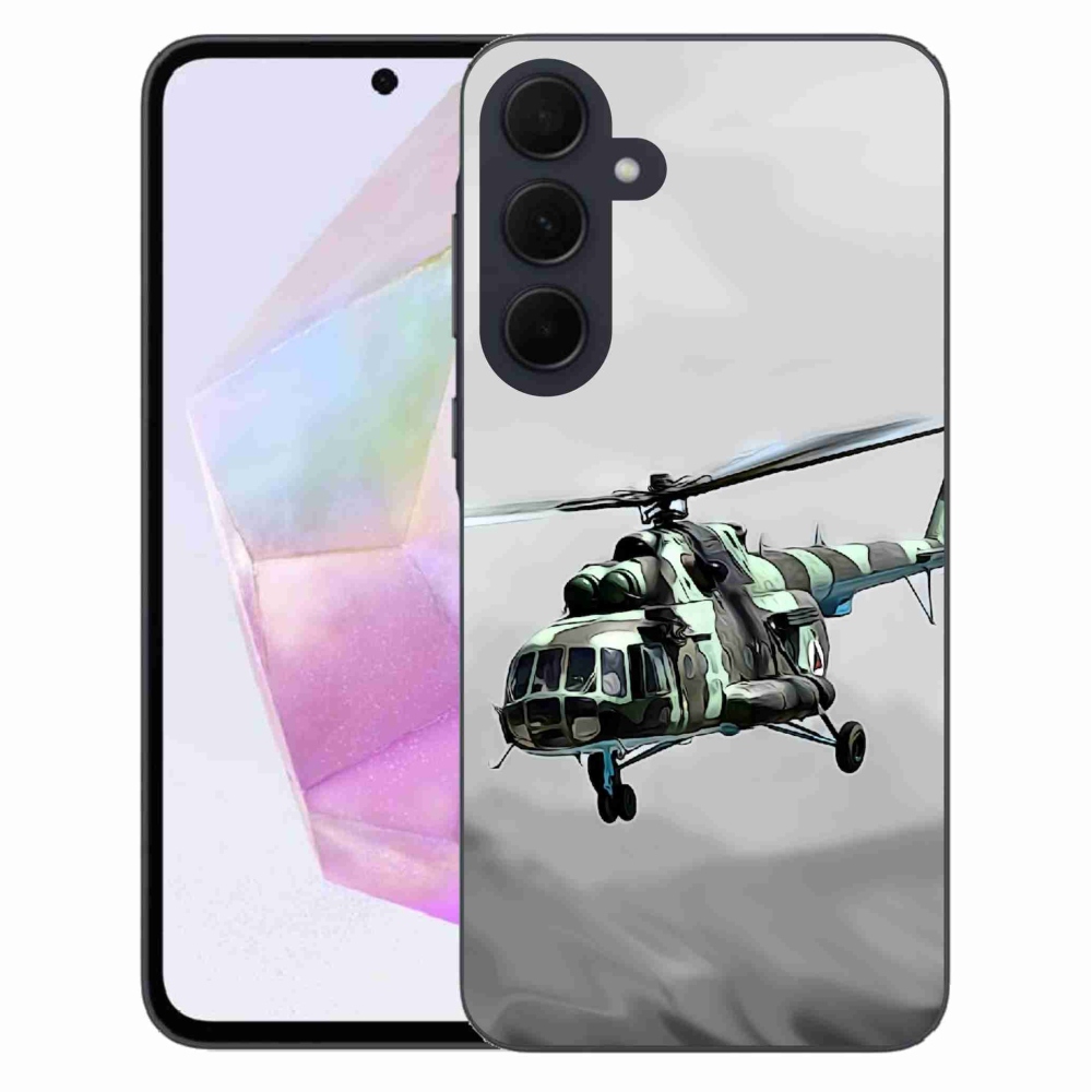 Gelový kryt mmCase na Samsung Galaxy A35 5G - vojenský vrtulník