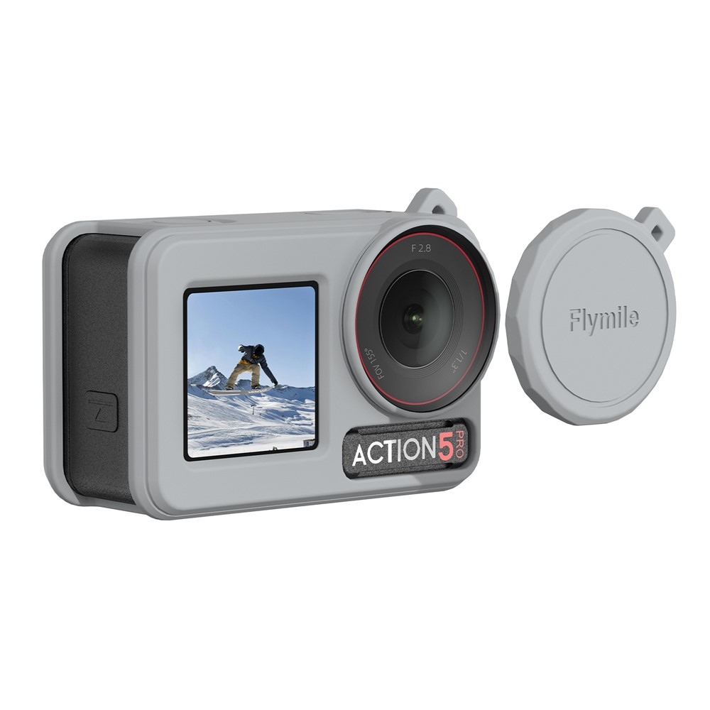 FLYMILE silikonový ochranný obal s krytkou objektivu pro DJI Osmo Action 5 Pro - šedý