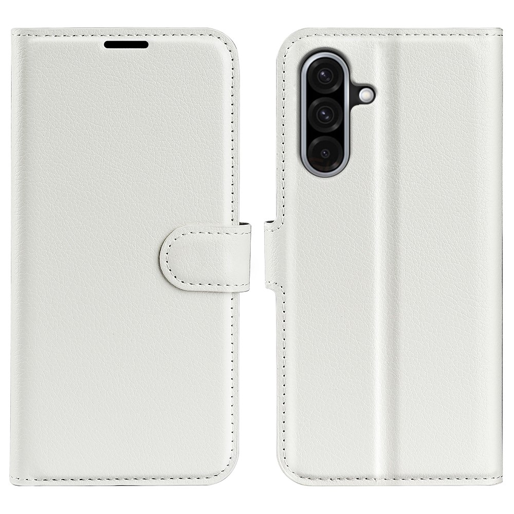 Litchi knížkové pouzdro na Samsung Galaxy A36 5G - bílé