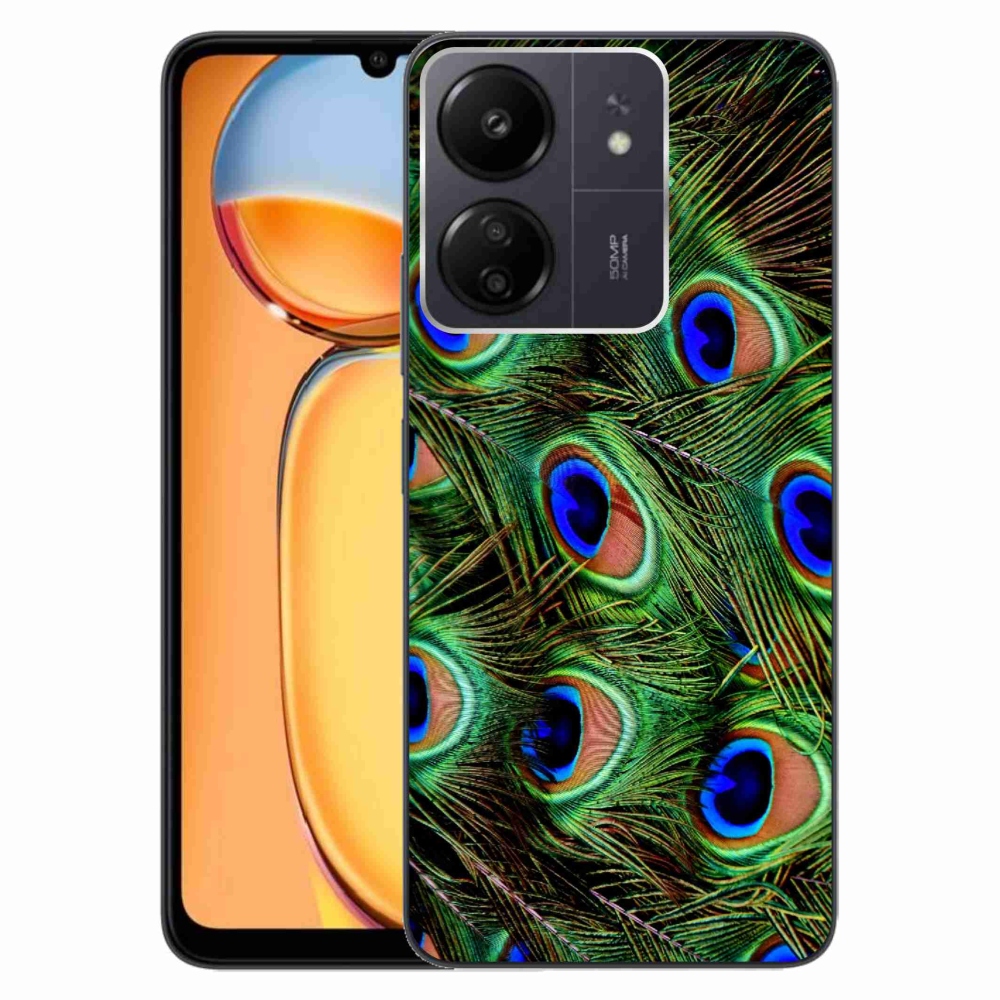 Gelový kryt mmCase na Xiaomi Poco C65/Redmi 13C - paví peří