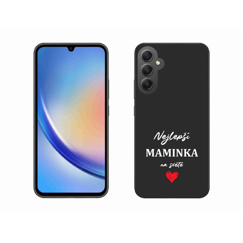 Gelový kryt mmCase na Samsung Galaxy A34 5G - nejlepší maminka 1 černé pozadí