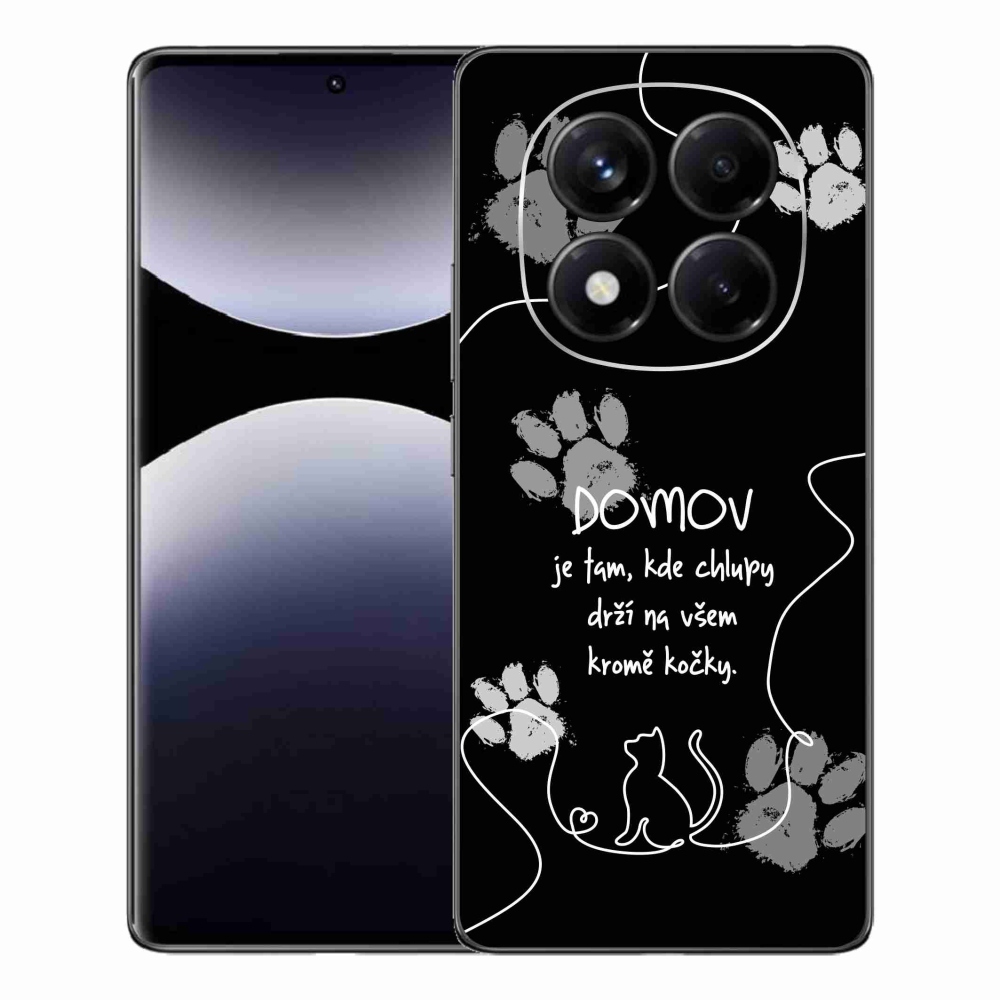 Gelový kryt mmCase na Xiaomi Redmi Note 14 Pro - kočičí motiv černé pozadí