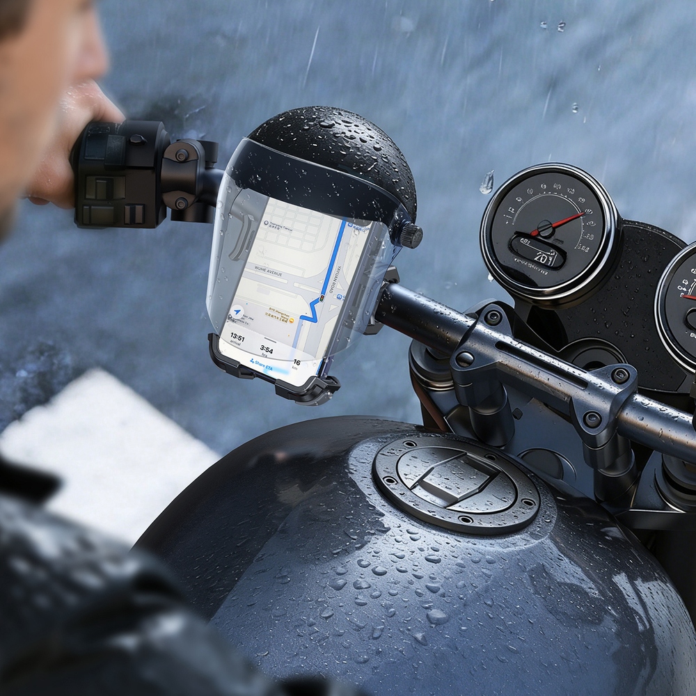 Držák na kolo a motorku Joyroom JR-ZS526 se sluneční clonou – černý