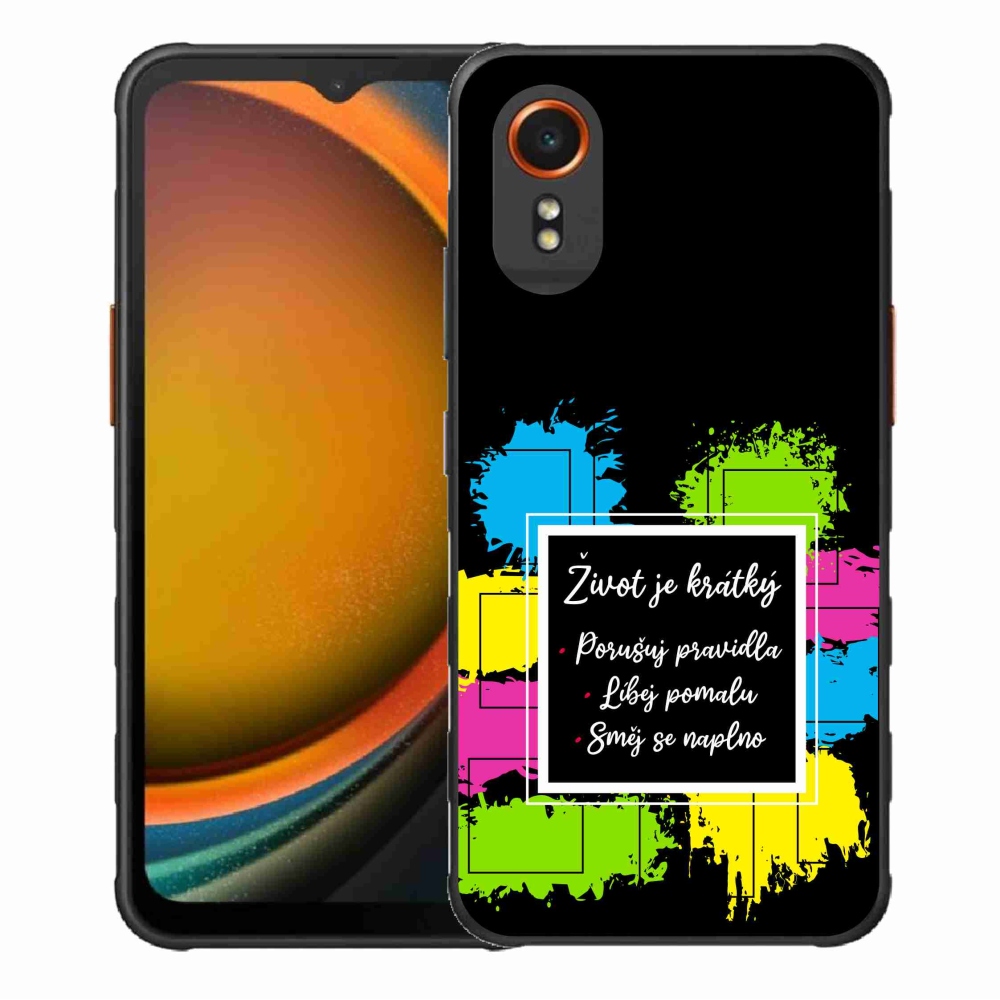 Gelový kryt mmCase na Samsung Galaxy Xcover 7 - citát 5 černé pozadí