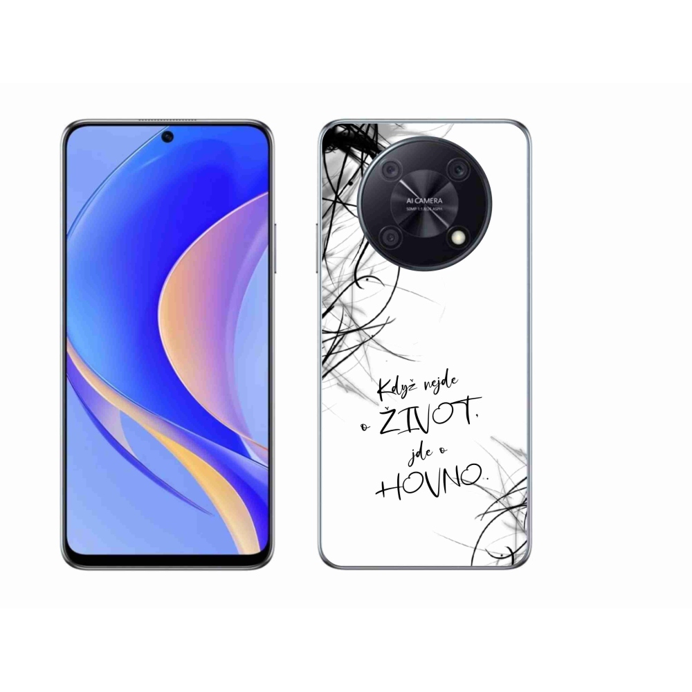 Gelový kryt mmCase na Huawei Nova Y90 - vtipný text 16 bílé pozadí