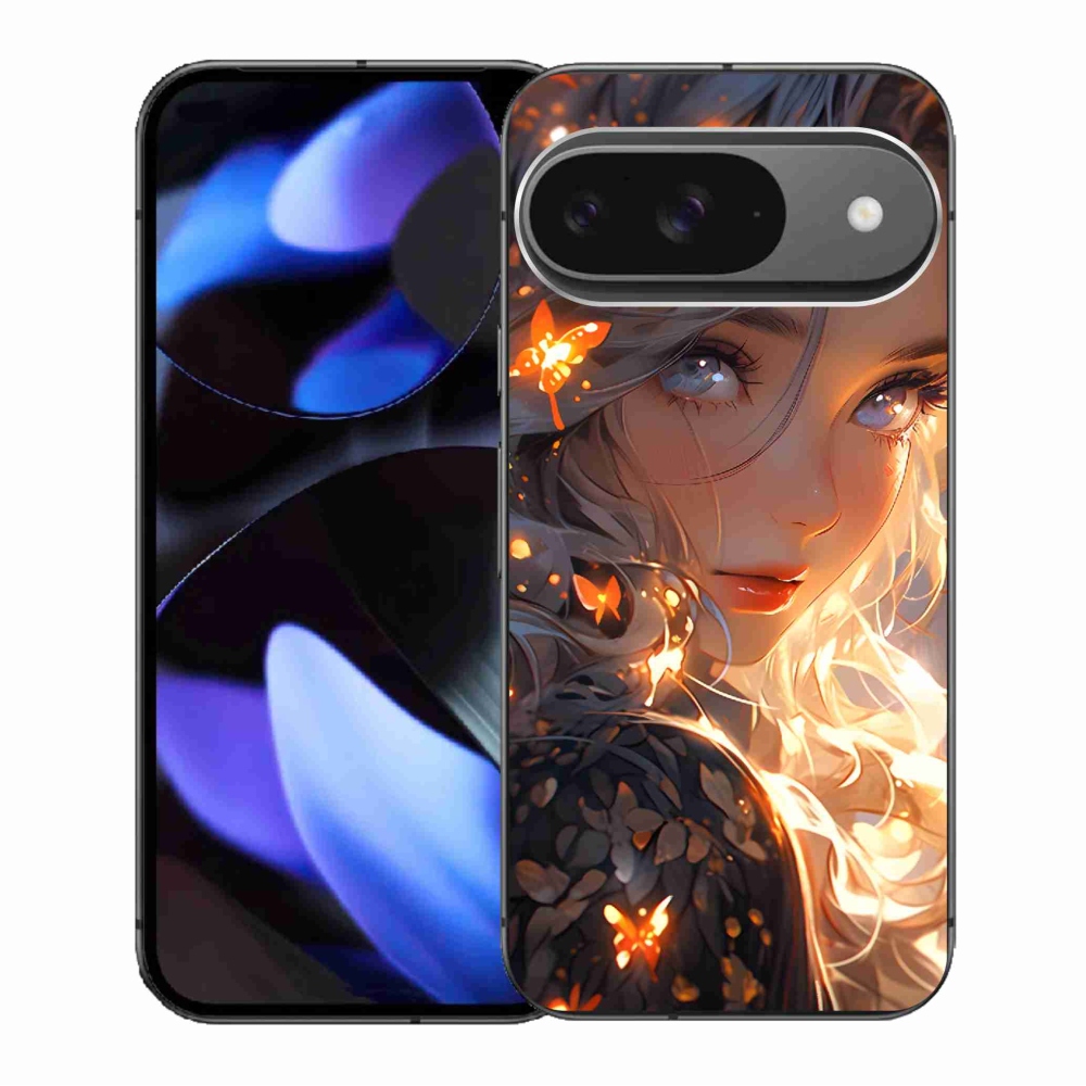 Gelový kryt mmCase na Google Pixel 9/9 Pro - dívka a motýli