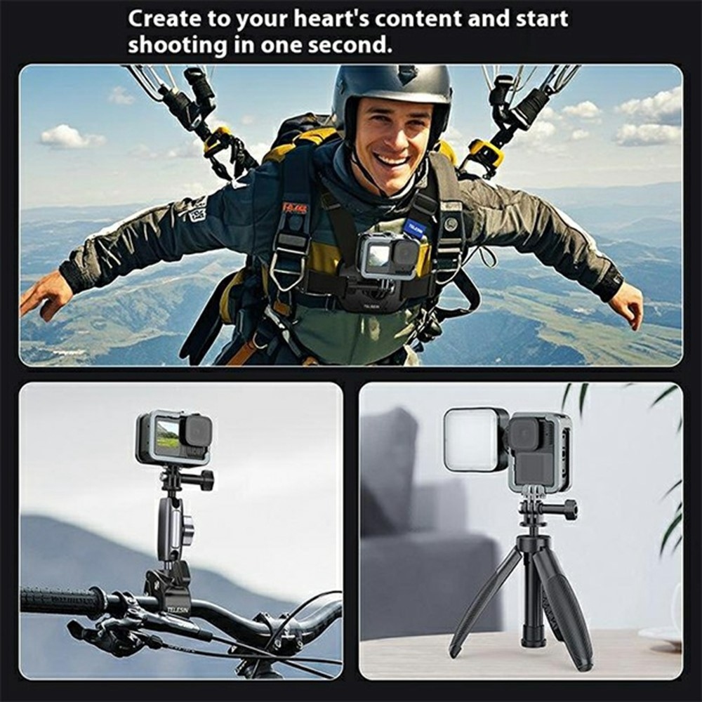 TELESIN kovová ochranná klec pro GoPro Hero 13/12/11 s vertikální montáží