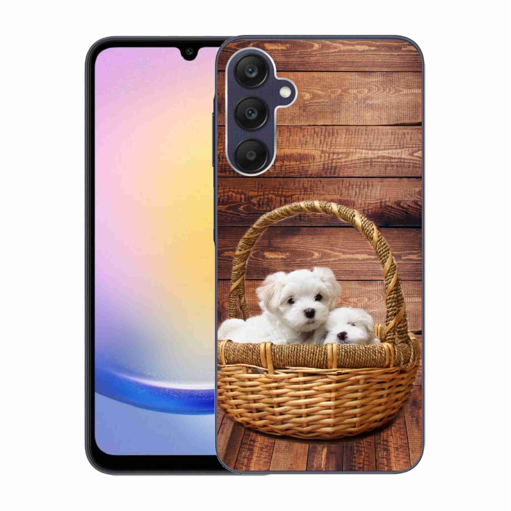 Gelový kryt mmCase na Samsung Galaxy A25 5G - štěňátka