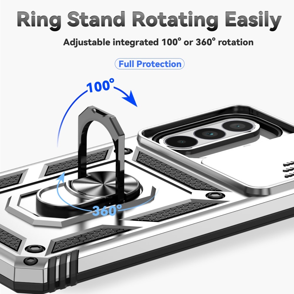 Ring odolný kryt na Samsung Galaxy A36 5G - stříbrný