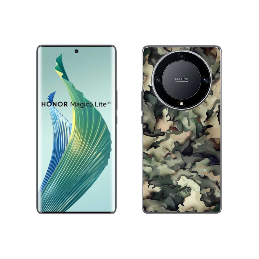 Gelový kryt mmCase na Honor Magic 5 Lite 5G - maskáčový vzor 9