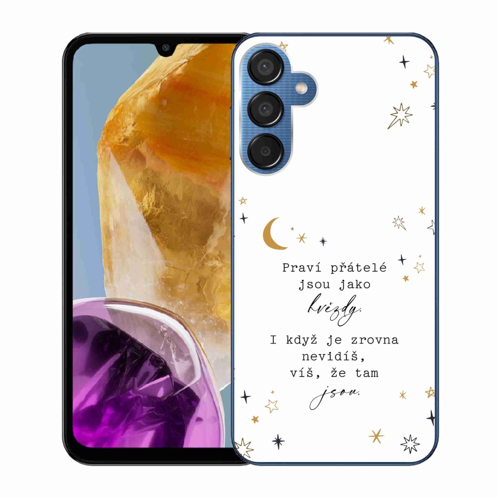 Gelový kryt mmCase na Samsung Galaxy M15 5G - citát 6 bílé pozadí