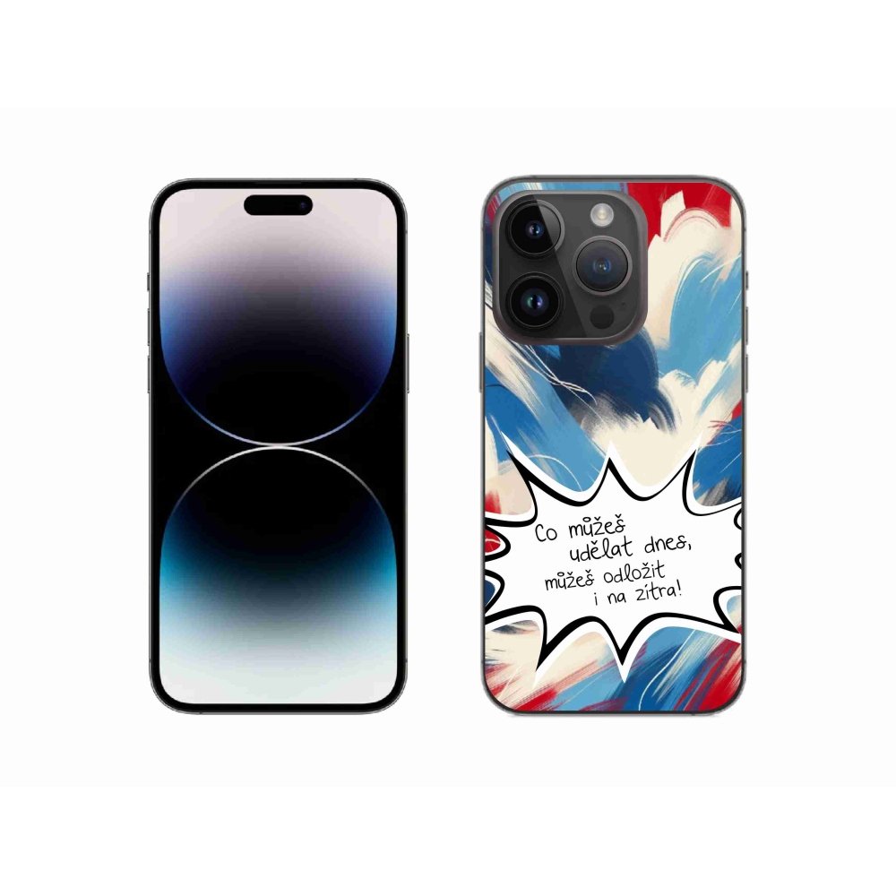 Gelový kryt mmCase na iPhone 14 Pro 6.1 - vtipný text 9 bílé pozadí