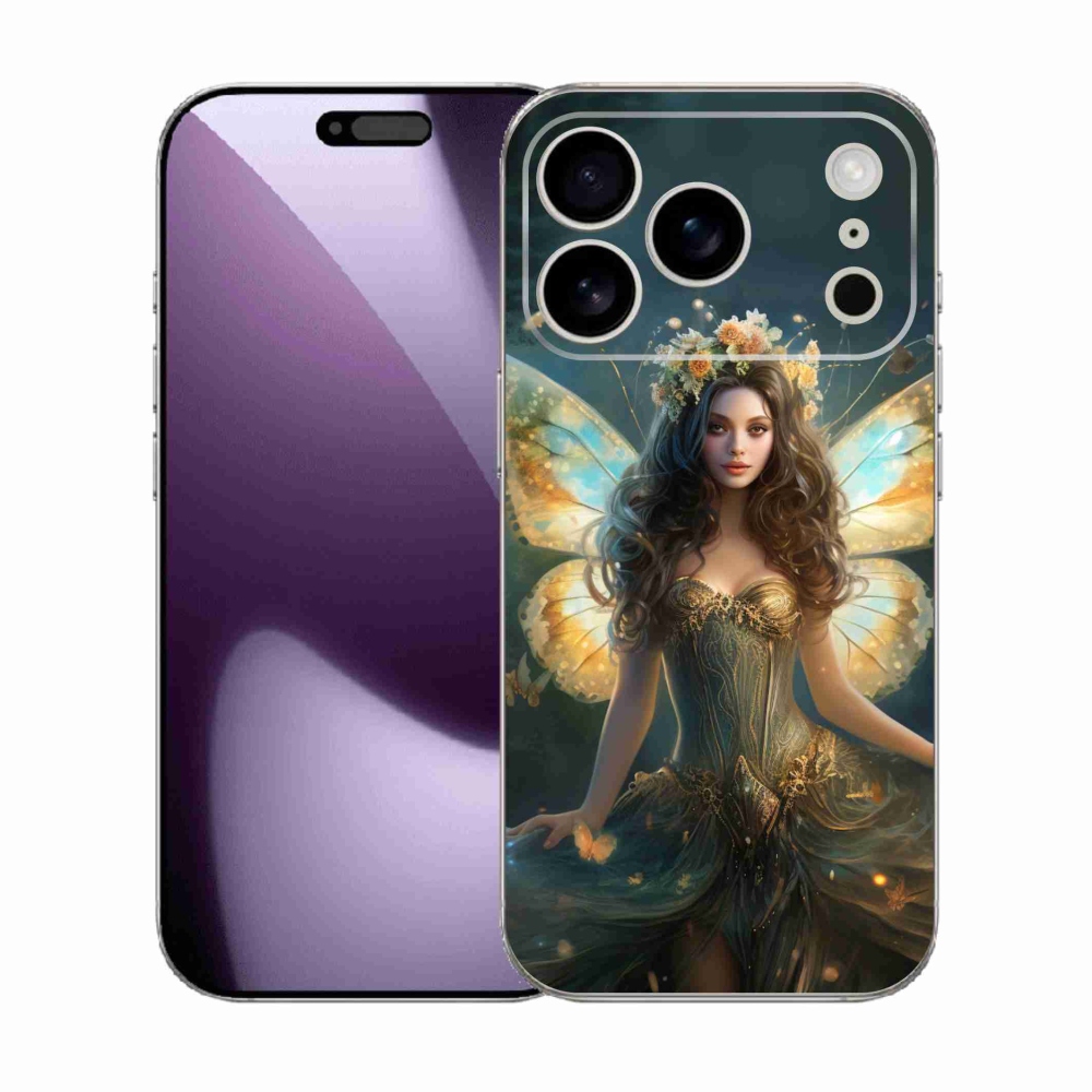 Gelový kryt mmCase na iPhone 17 Pro - motýlí žena
