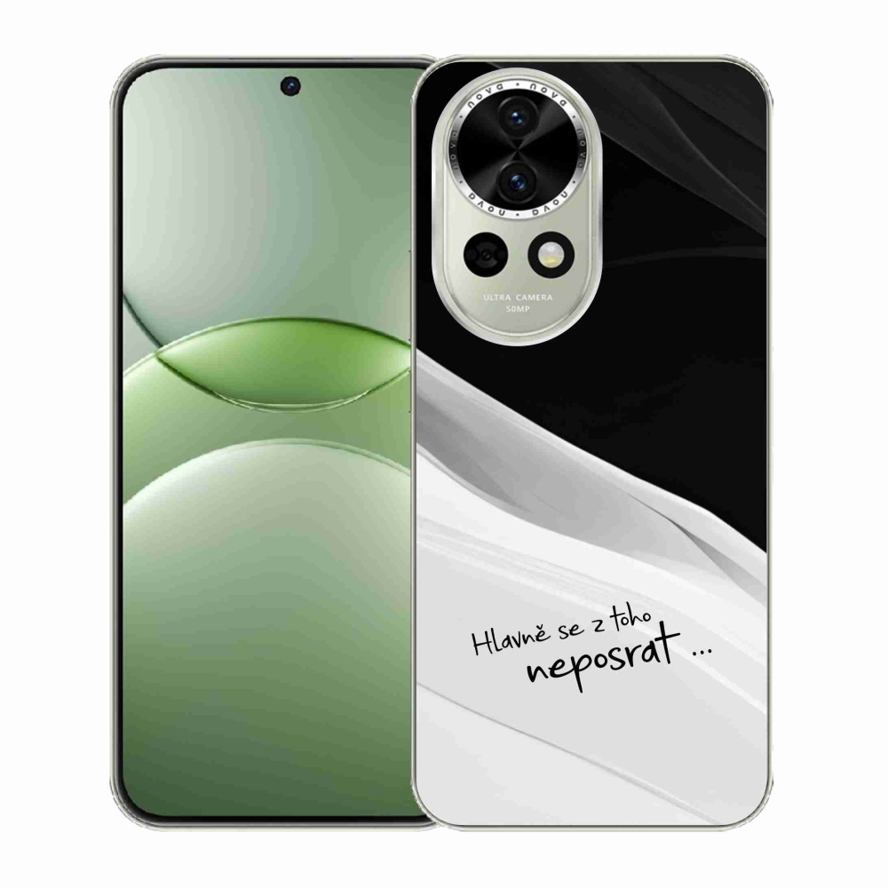 Gelový kryt mmCase na Huawei Nova 13 5G - vtipný text 13 bíločerné pozadí