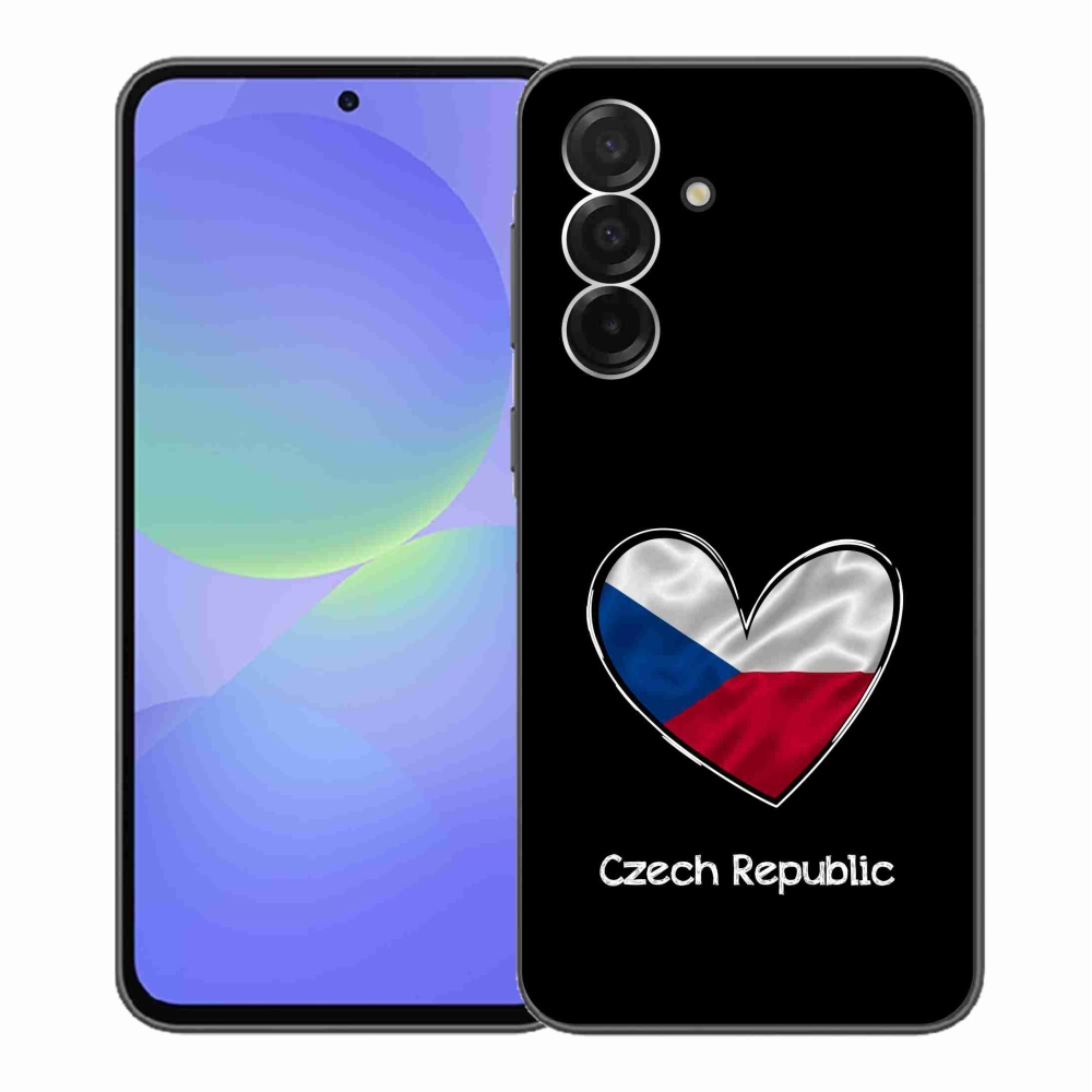 Gelový kryt mmCase na Samsung Galaxy A36 5G - vlajka srdce černé pozadí