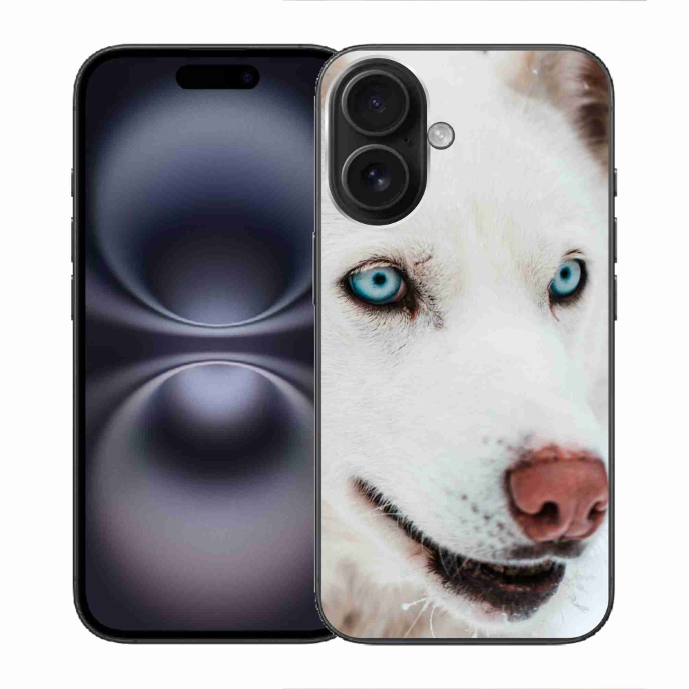 Gelový obal mmCase na iPhone 16 - psí pohled