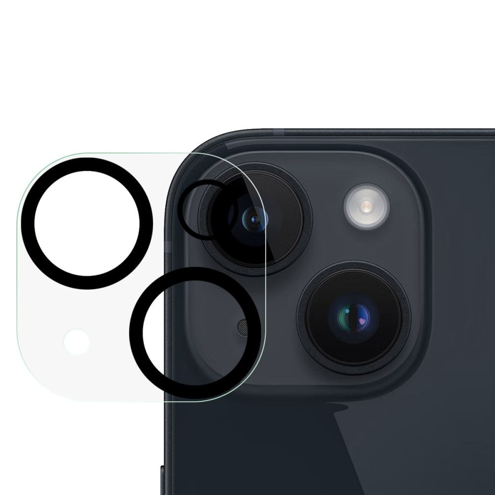 Sklo čočky fotoaparátu na iPhone 14/14 Plus - černé kroužky