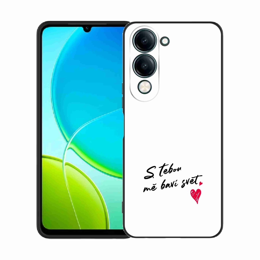 Gelový kryt mmCase na Vivo Y29s 5G - zamilovaný text 1 bílé pozadí