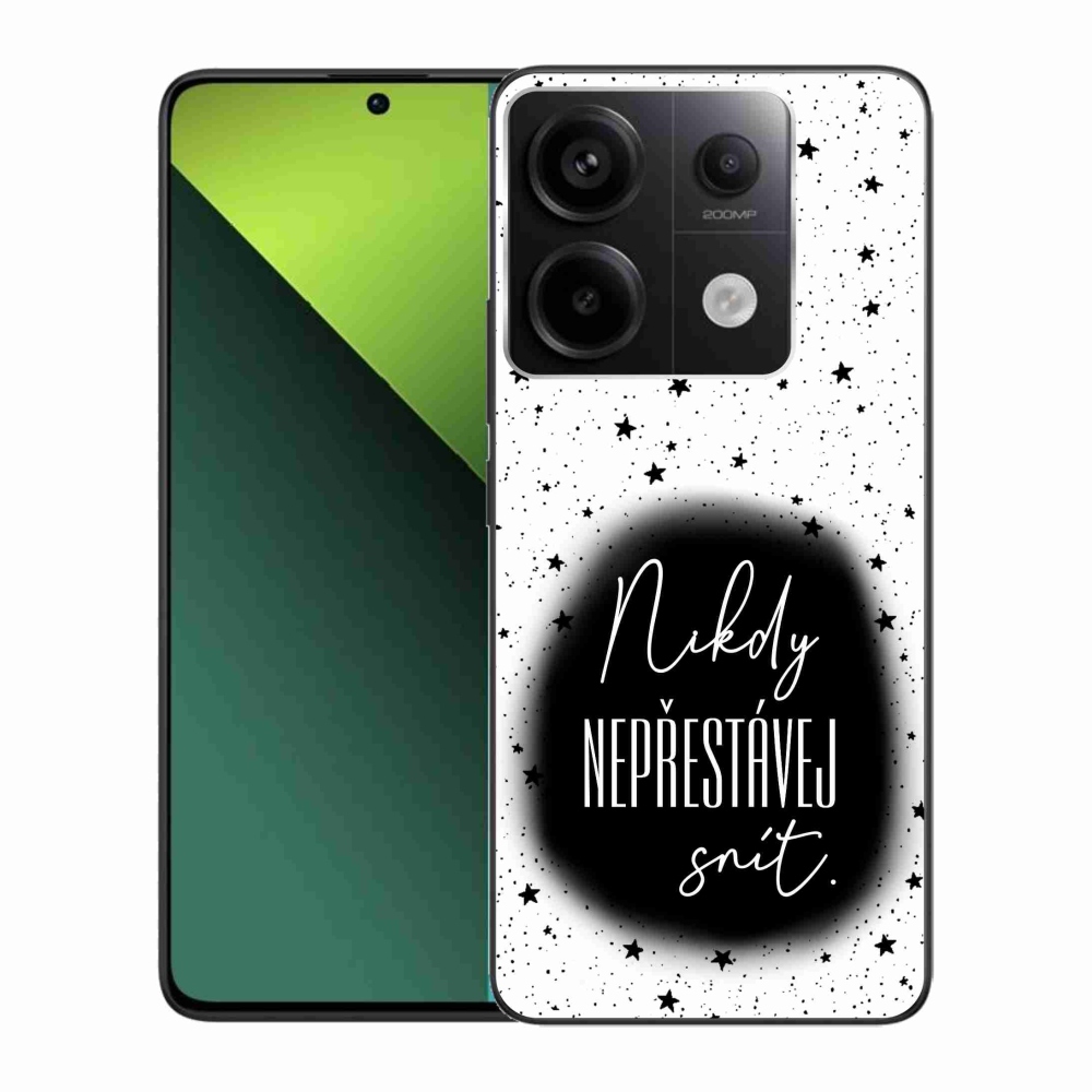 Gelový kryt mmCase na Xiaomi Redmi Note 13 Pro 5G/Poco X6 5G - citát 1 černobílé pozadí