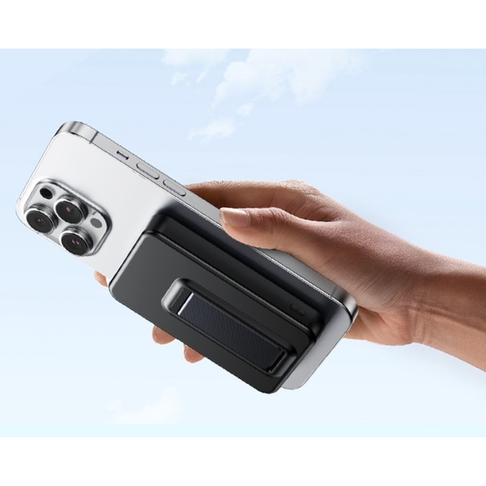 ZKD-03 magnetická powerbanka 10000 mAh 15W se stojánkem - černá