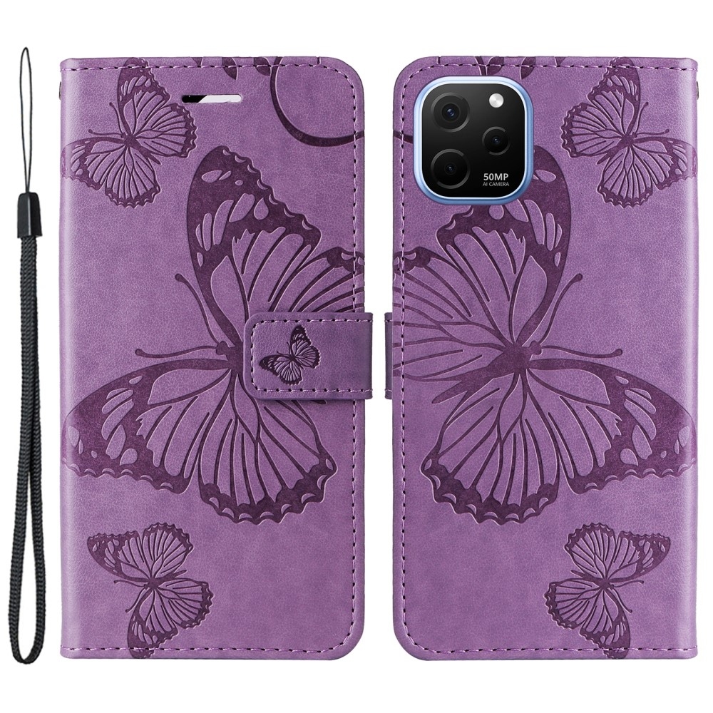 Big Butterfly knížkové pouzdro na Huawei Nova Y61 - fialové