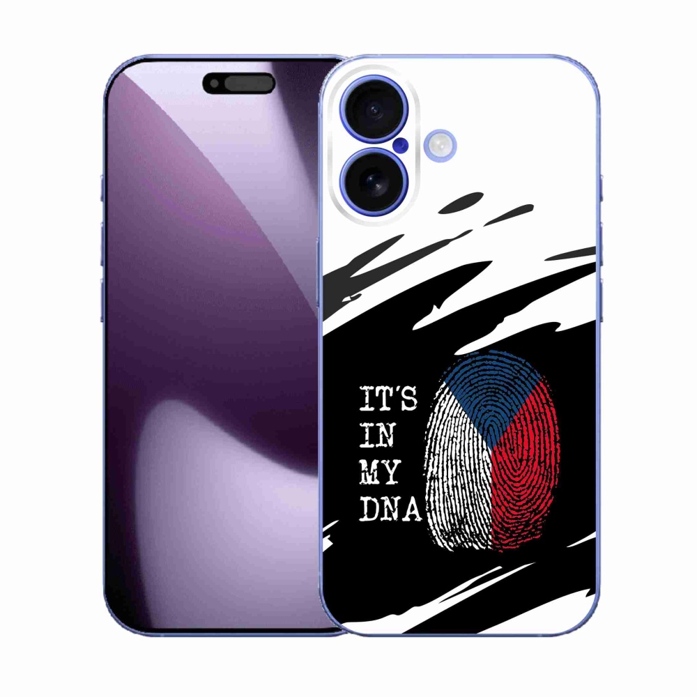 Gelový kryt mmCase na iPhone 17 - vlajka otisk prstu černobílé pozadí