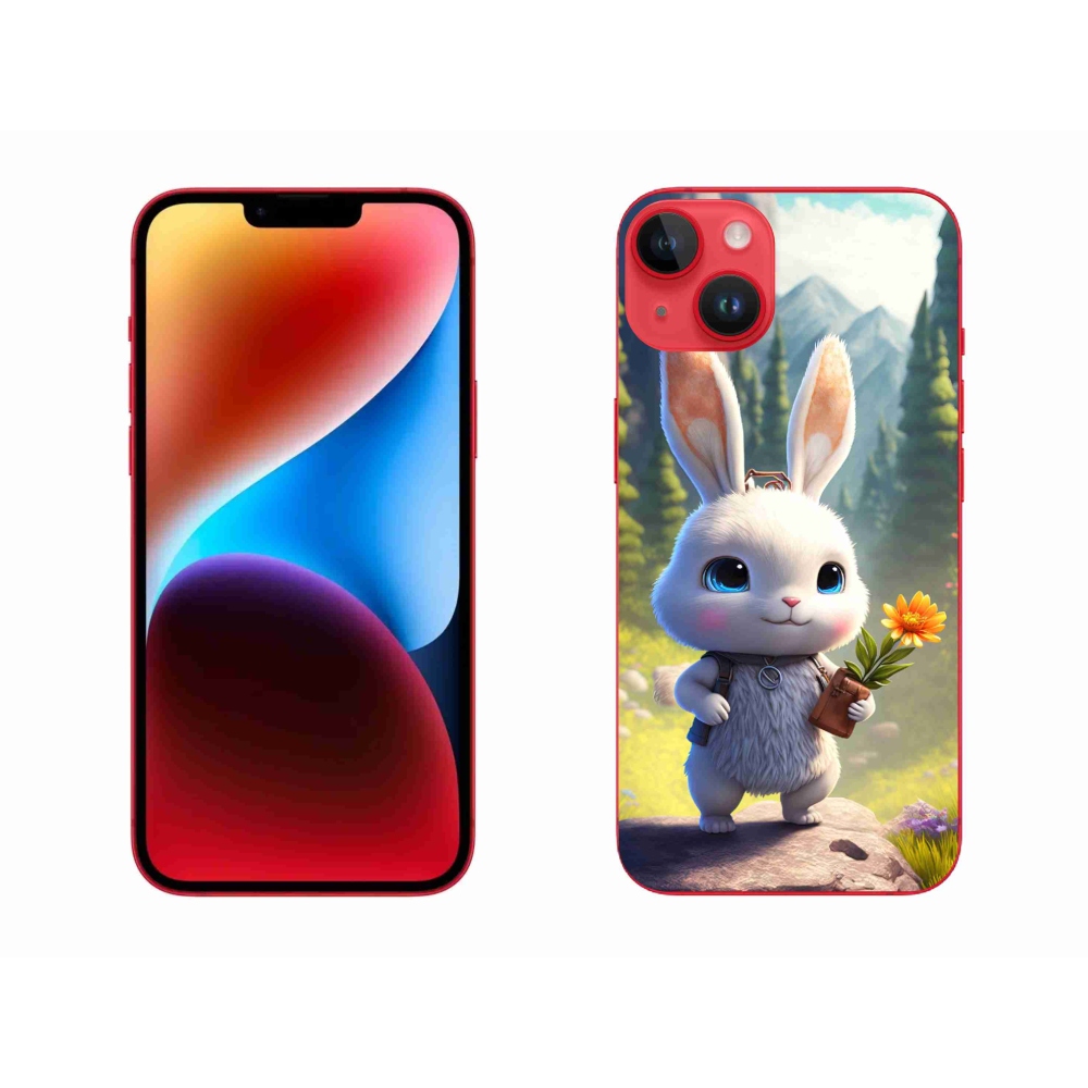 Gelový kryt mmCase na iPhone 14 Plus - roztomilý králíček