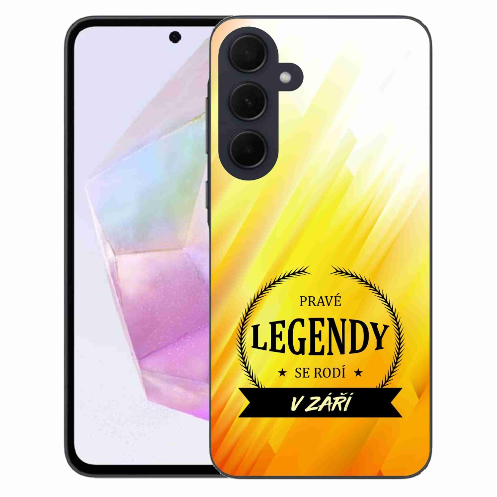 Gelový kryt mmCase na Samsung Galaxy A35 5G - legendy v září žluté pozadí
