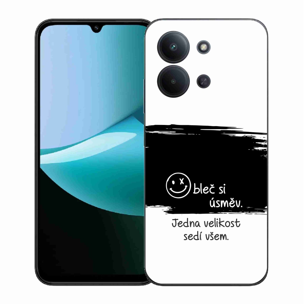 Gelový kryt mmCase na Xiaomi Redmi 15C 4G (171mm)/Poco C85 4G (171mm) - vtipný text 8 černobílé pozadí