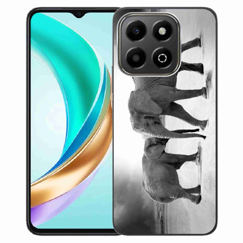 Gelový kryt mmCase na Honor X6b - černobílí sloni