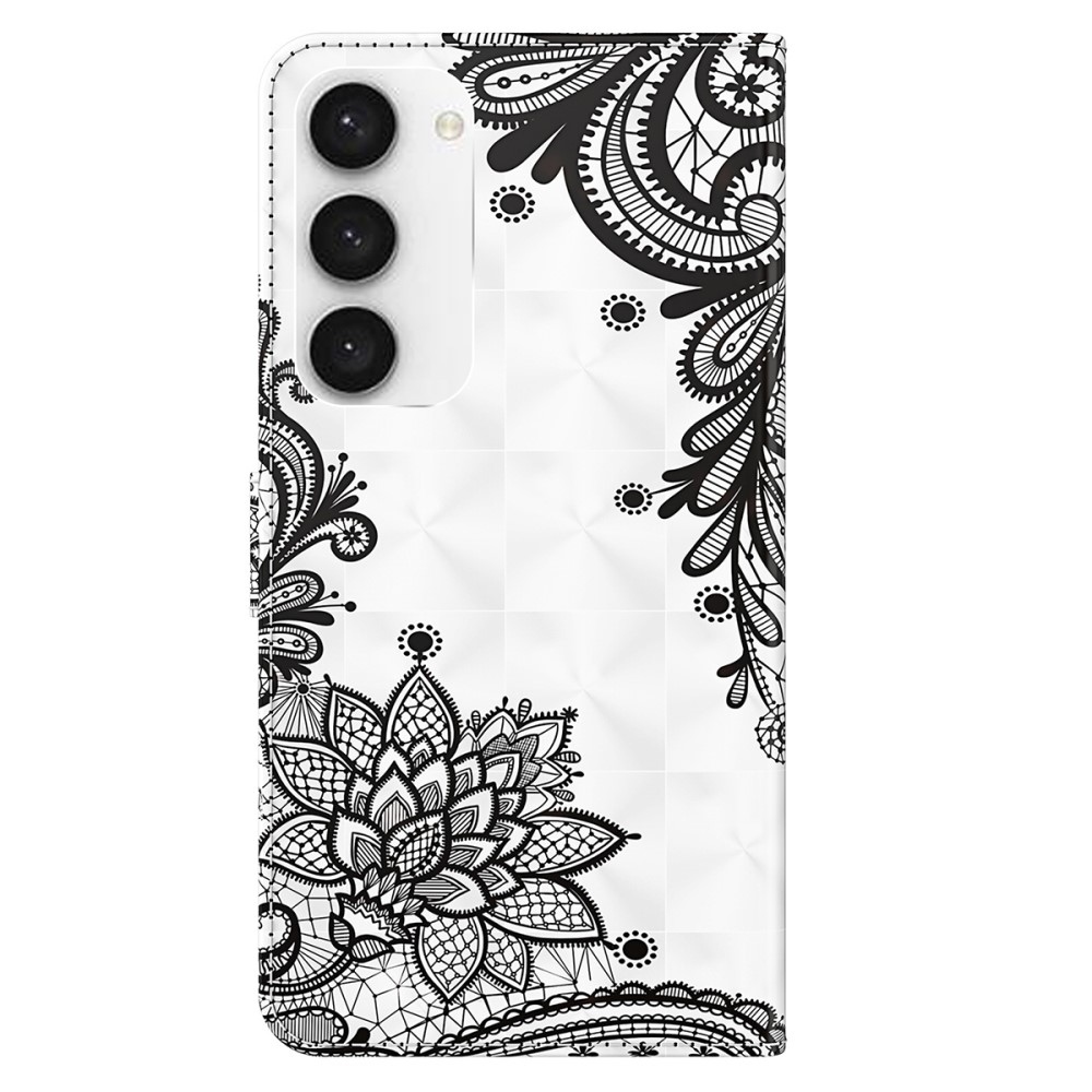 Print knížkové pouzdro na Samsung Galaxy S24 - krajkový květ