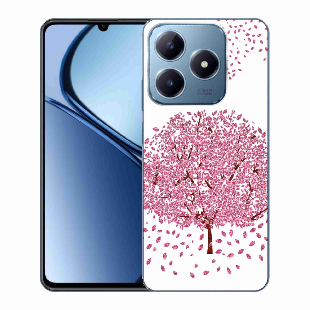 Gelový kryt mmCase na Realme C63 - kreslený strom s listy