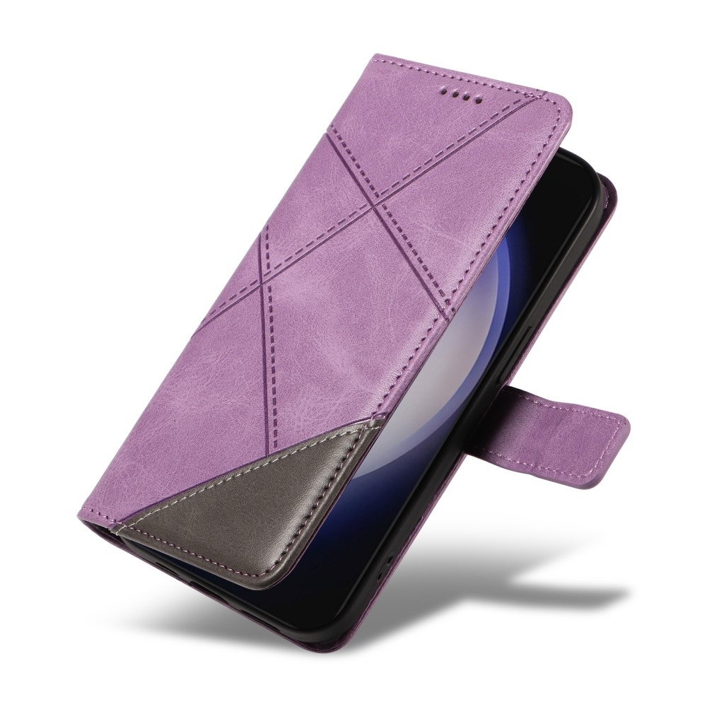 Triangle knížkové pouzdro na Samsung Galaxy S24+/S25+ - fialové