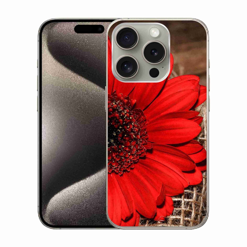 Gelový kryt mmCase na iPhone 15 Pro - gerbera