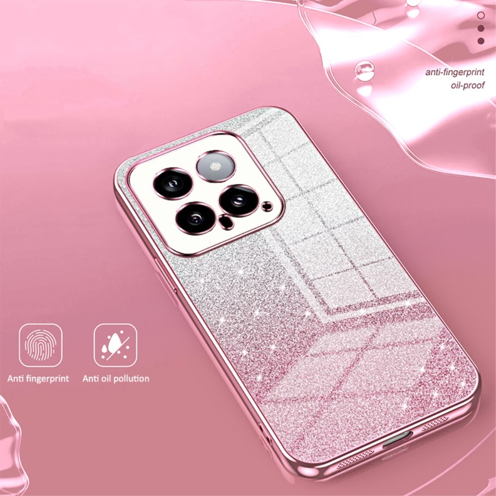 Cut gelový třpytivý obal na Xiaomi 14 - růžový