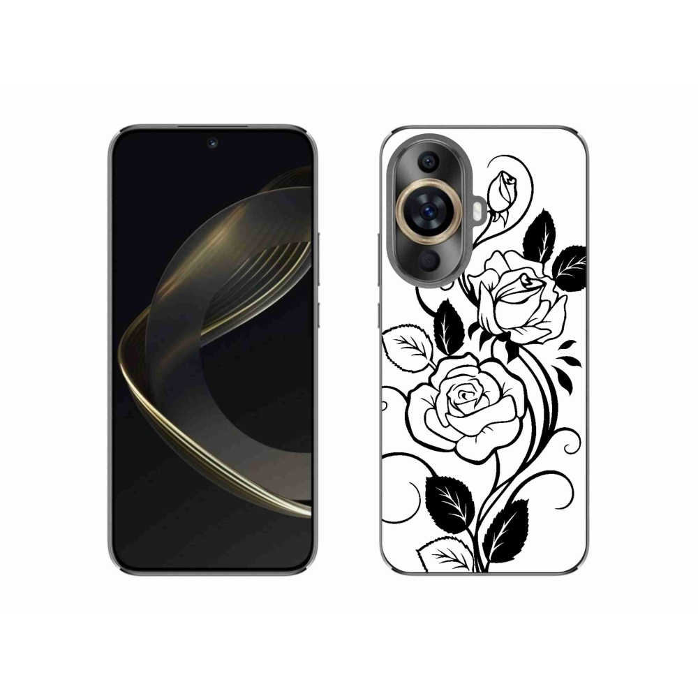 Gelový kryt mmCase na Huawei Nova 11 - černobílá růže