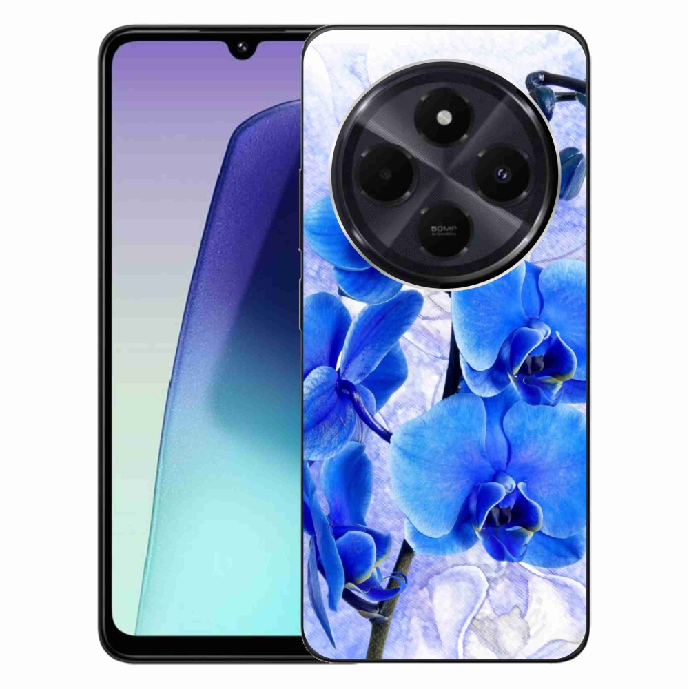 Gelový kryt mmCase na Xiaomi Redmi 14C/Poco C75 - modré květy